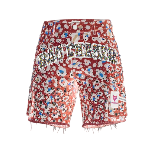 Bag Chaser Leopard Print Demin Shorts