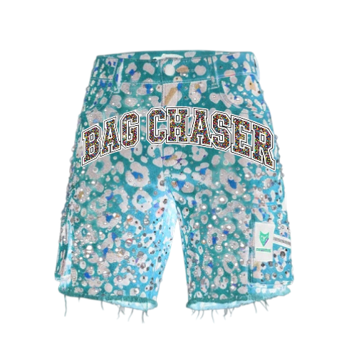 Bag Chaser Leopard Print Demin Shorts